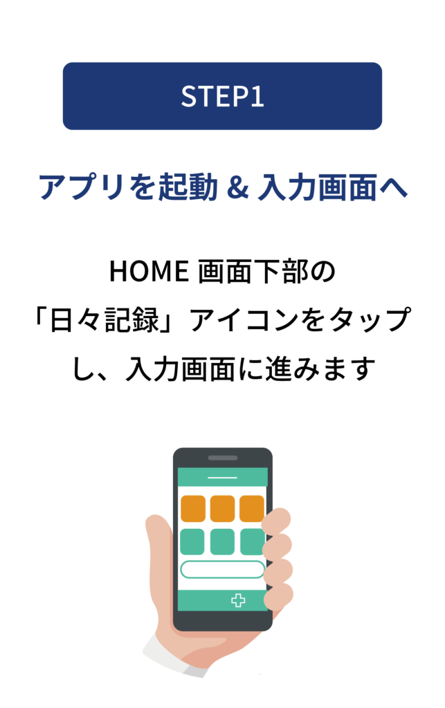日々の記録を入力する手順1