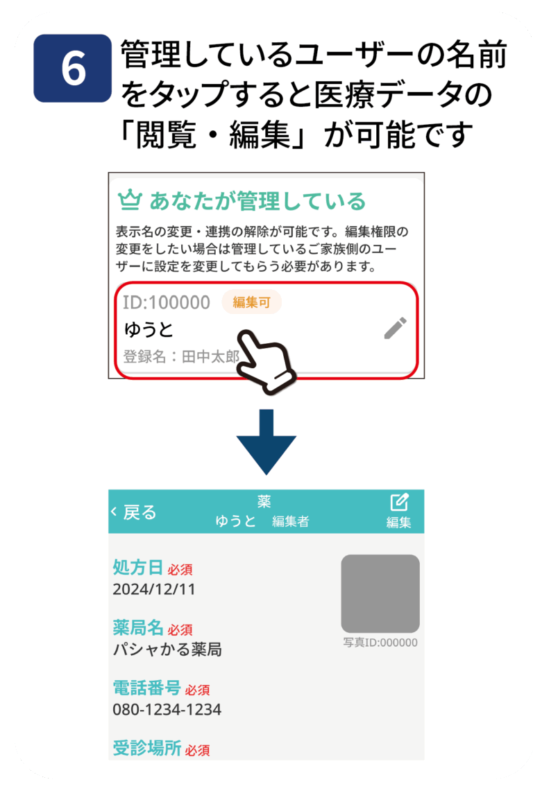 既存のアカウントで共有する手順6